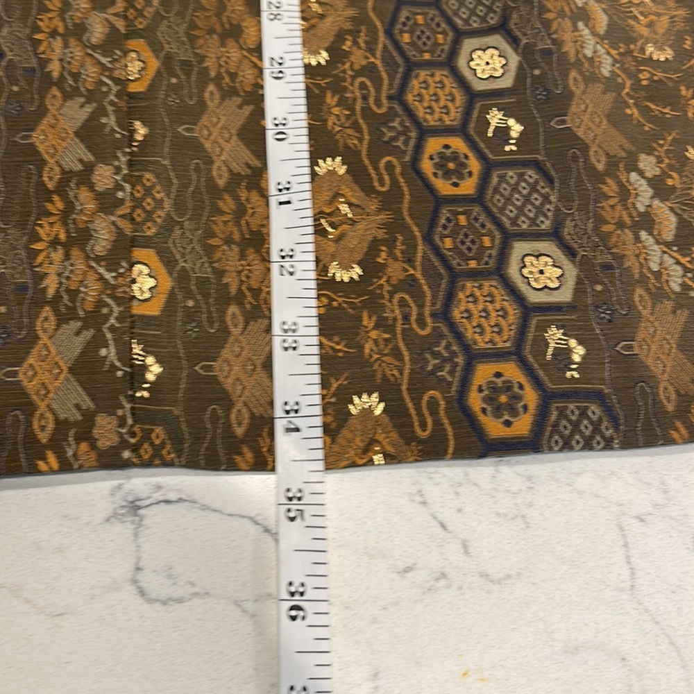 RALPH LAUREN 100% Silk & Gold Crane Tapestry Sleeveless Dress 10 - Picture 11 of 11